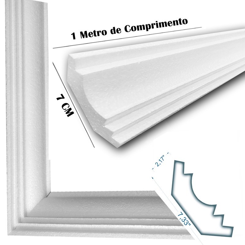 Sanca Isopor 12 Metros Roda Teto Moldura Para Teto cortineiro