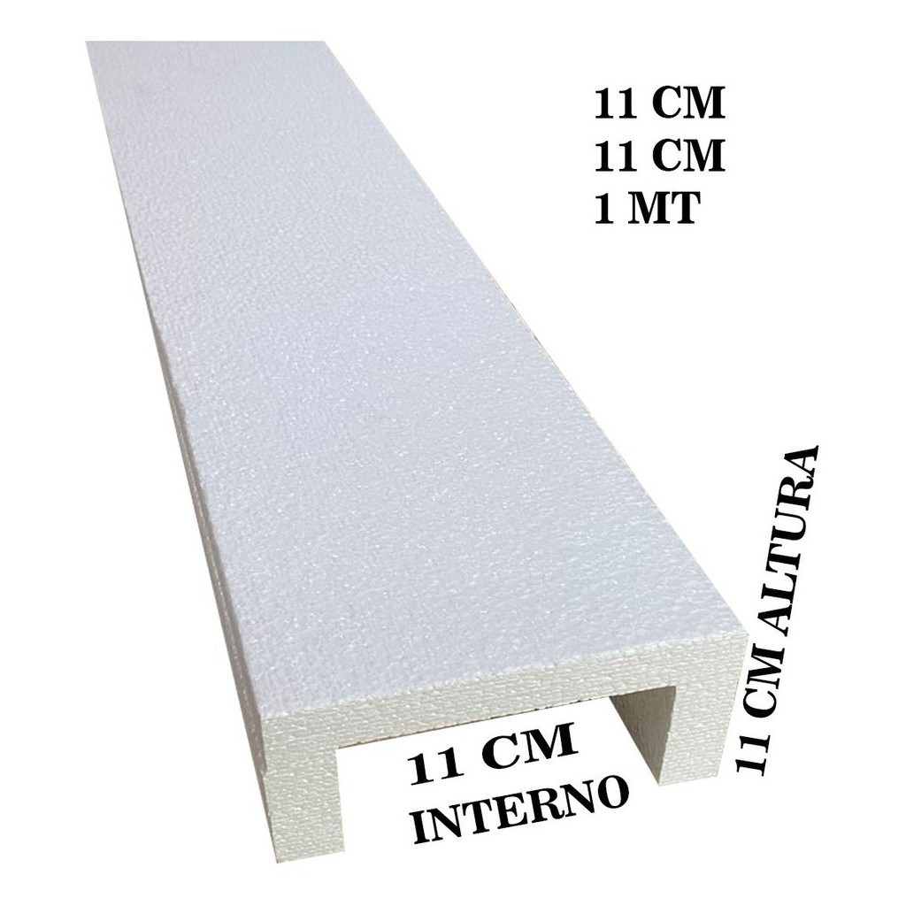 Acabamento Moldura Isopor Esconder Cano Calhas 11x11 / 1 Mt - Imagem 4