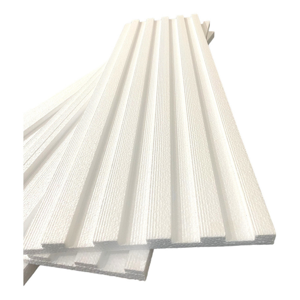 Lambril Lambri Isopor Painel Ripado Rodameio 8 unidades - Imagem 2