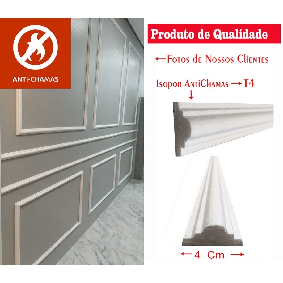 Boiserie Friso Roda Meio Isopor 15 Mts Rodateto E Roda MOLDURA DE ISOPOR. - Imagem 7