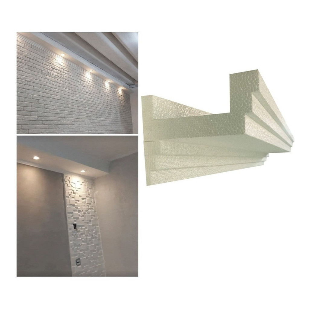 LED Sanca De Teto 12 Mts Para Spot E Led Moldura Isopor 15cm x 1m SPOT LED FIO LED - Imagem 3
